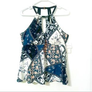 Raisins Curve Wild Flower Patchwork Print South Beach Swimsuit